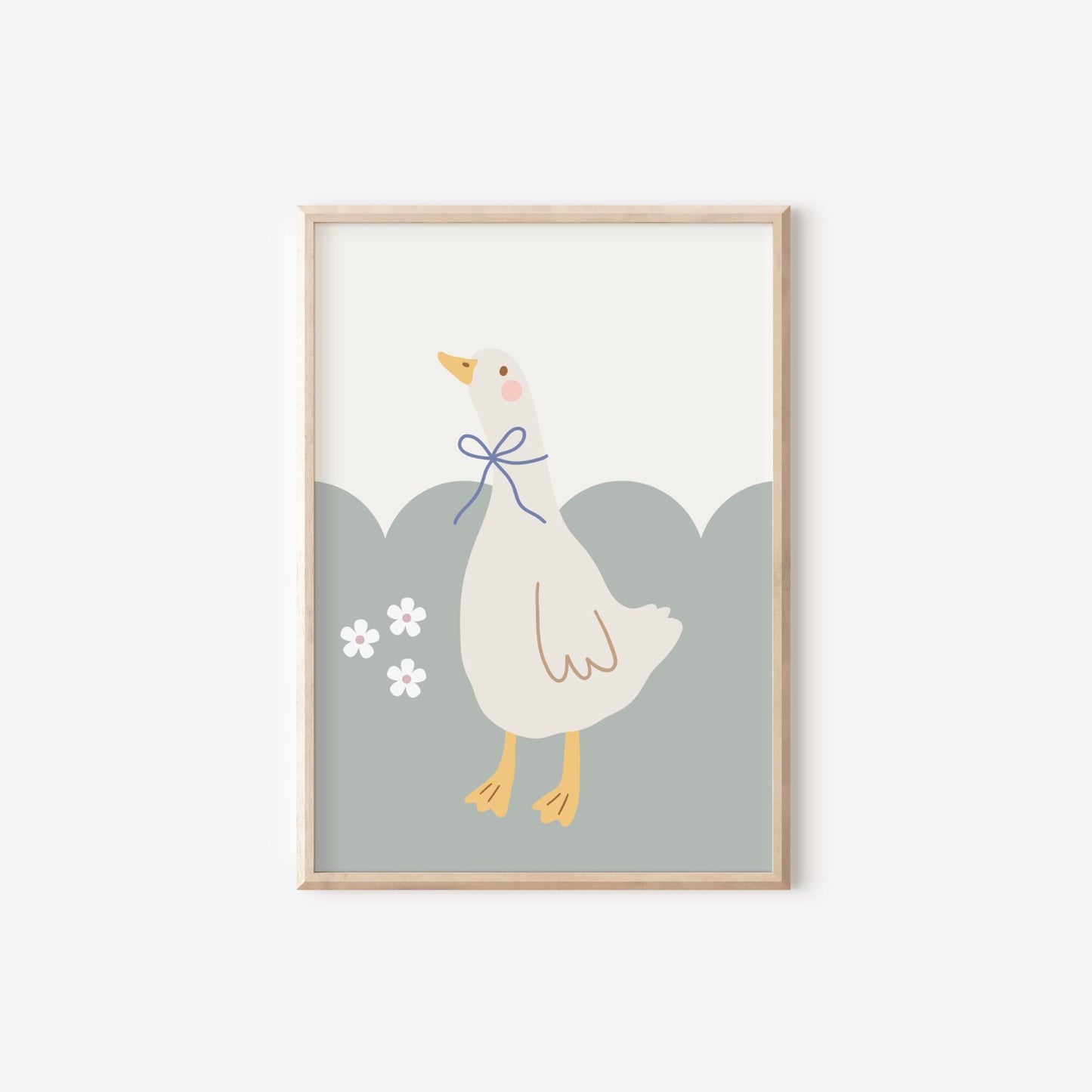 Personalized Pastel Nursery Print Set: Goose Wall Art