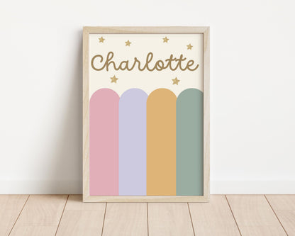 Personalised Girls Room Prints "long live girlhood" Pastel Nursery Art Set