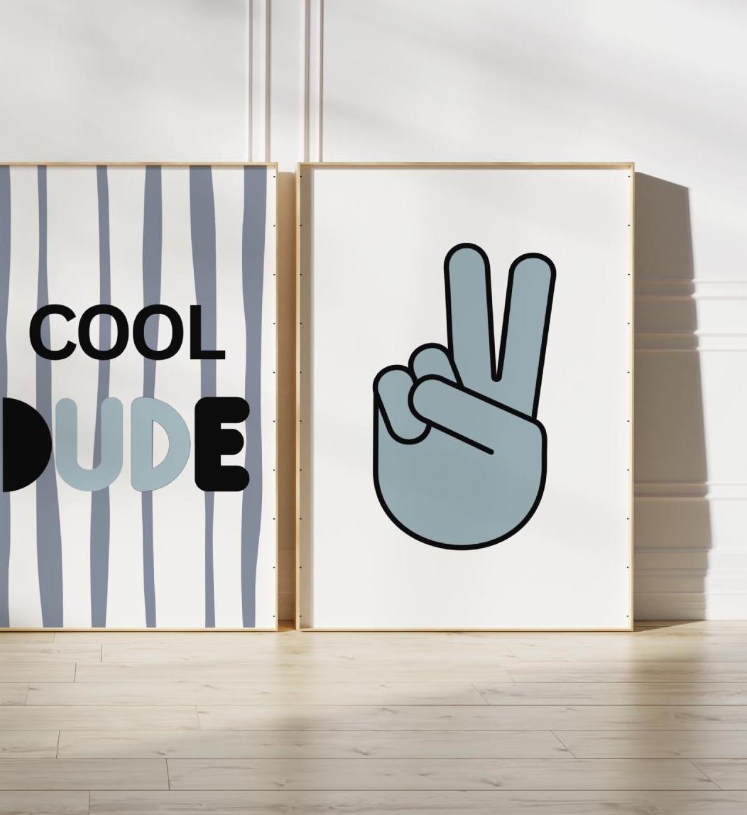Retro Checkered Cool Dudes Nursery Prints, Playroom Decor