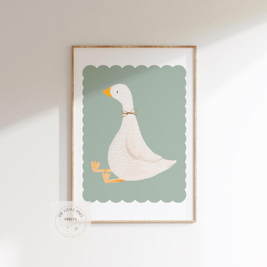 goose print for girls bedroom or playroom,  childrens room print, childrens wall print for nursery, girls room or teen room,