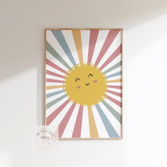 sunshine wall poster , wall art print , Nursery Prints, Scandi decor, Neutral, Wall Art, Kids Prints,