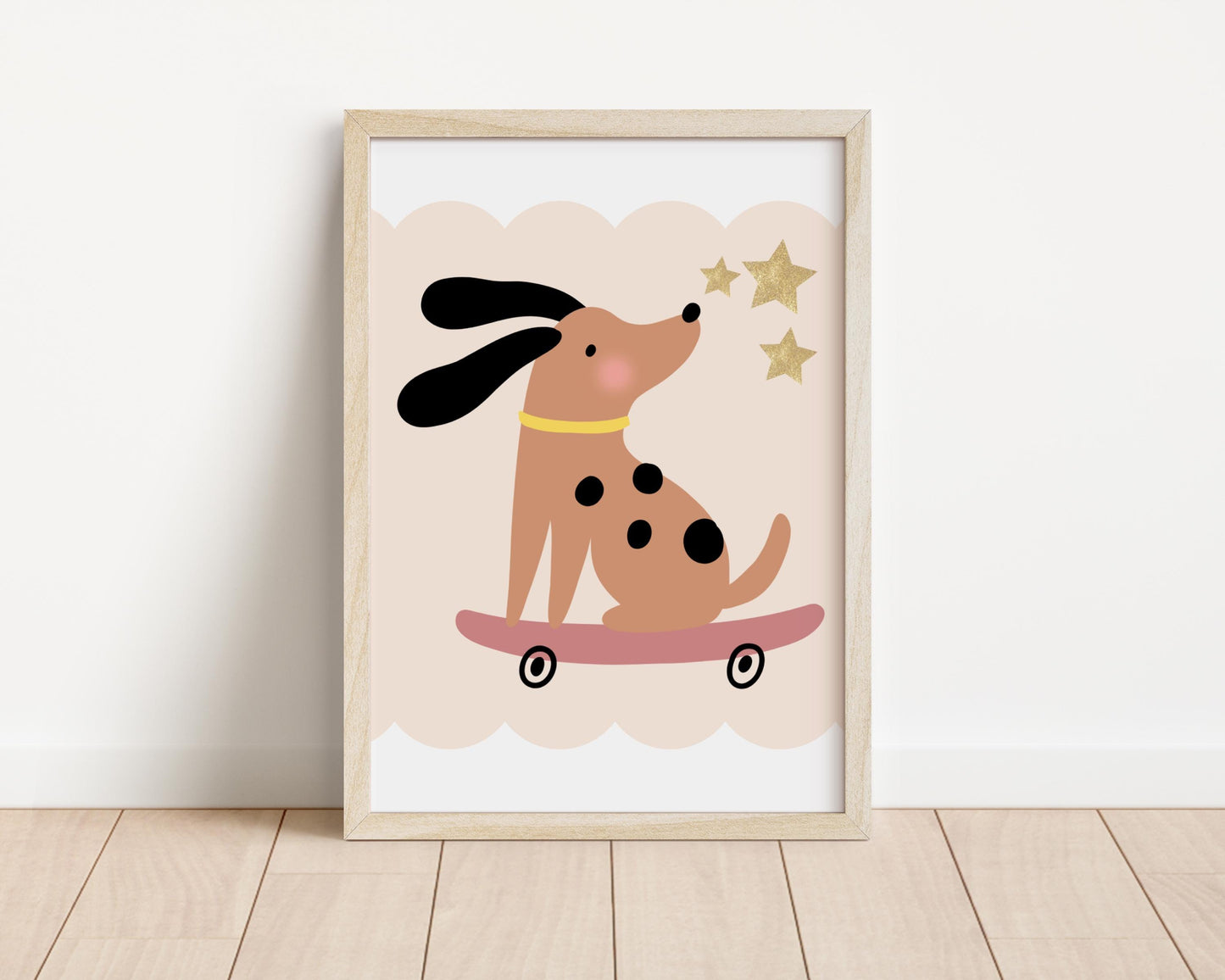 Dog Skateboard Print, Nursery Playroom Wall Art