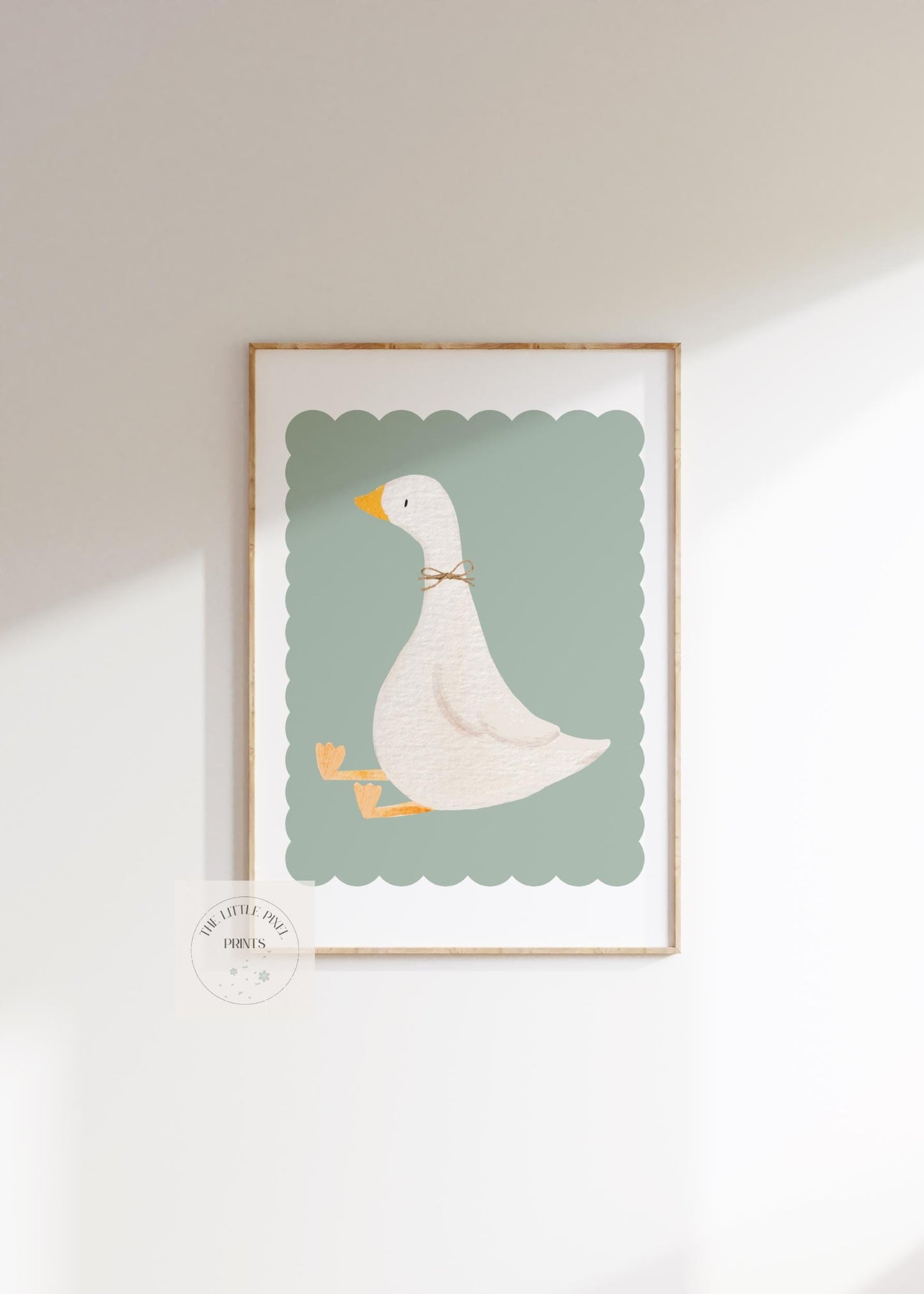 Floral Girls Room Prints, Goose, Wildflower, Personalized Name Wall Art