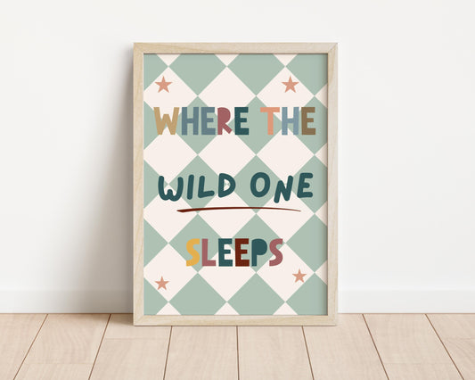 childrens where the wild ones sleep neutral scandi wall art print for childrens bedroom or nursery