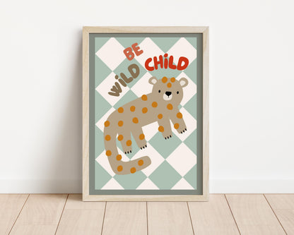 Scandi Leopard Wall Print: Boho Animal Art for Nursery