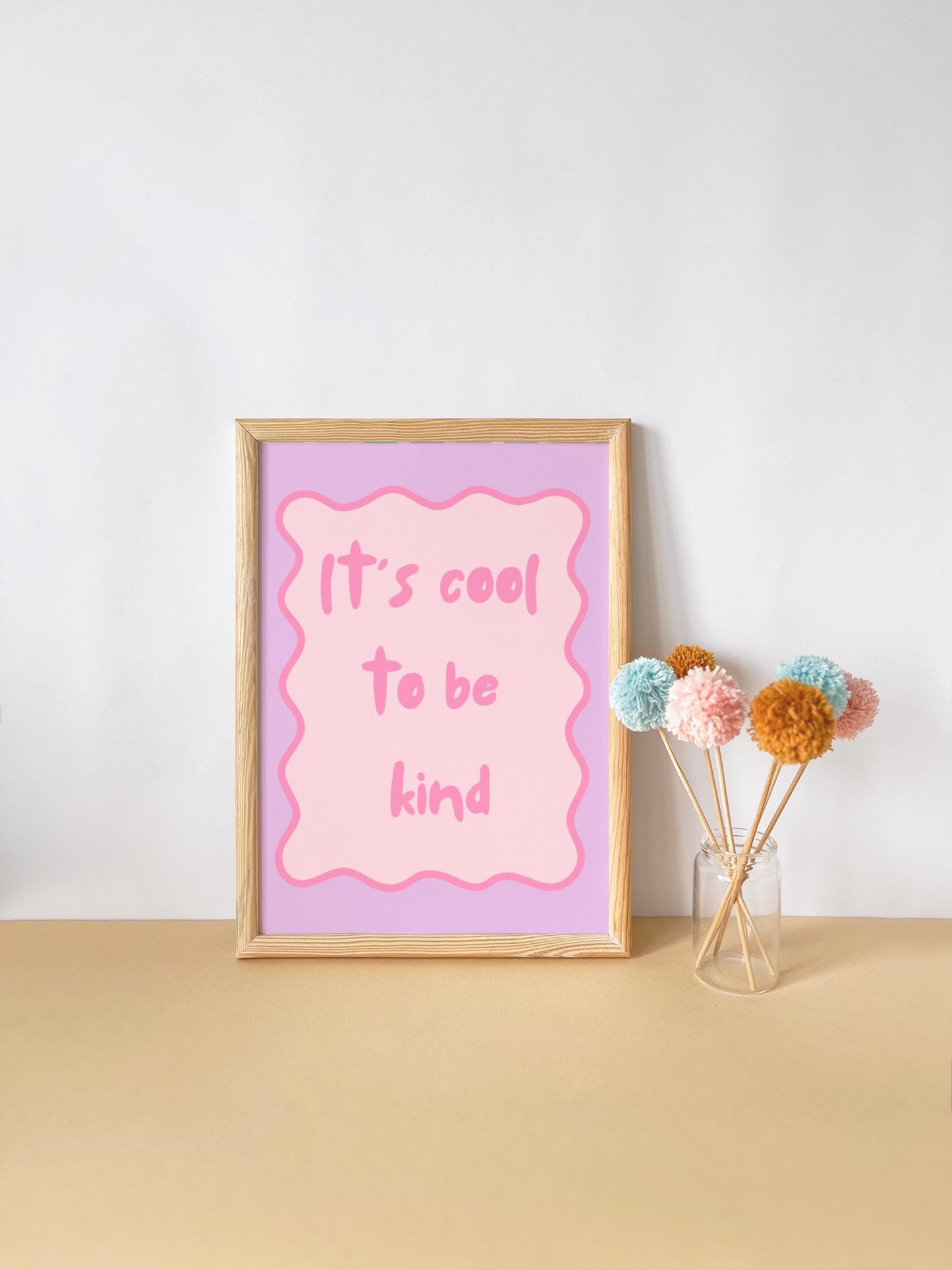 set of pastel retro room prints for girls room, gallery wall set, personalised name art, cool to be kind, long live girlhood