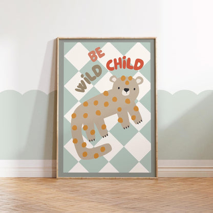 Scandi Leopard Wall Print: Boho Animal Art for Nursery