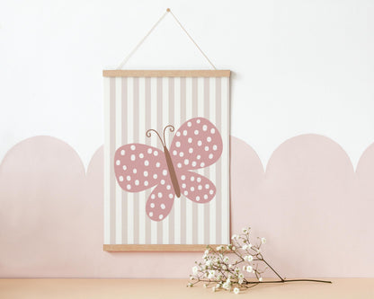 pretty butterfly wall print for girls nursery, bedroom or playroom