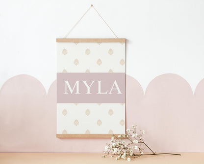 Personalised Floral Butterfly Nursery Print Set: Girl's Bedroom Decor
