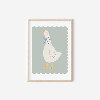 Personalized Girls Room Prints: Wildflowers, Goose, Butterfly, Pastel Wall Art