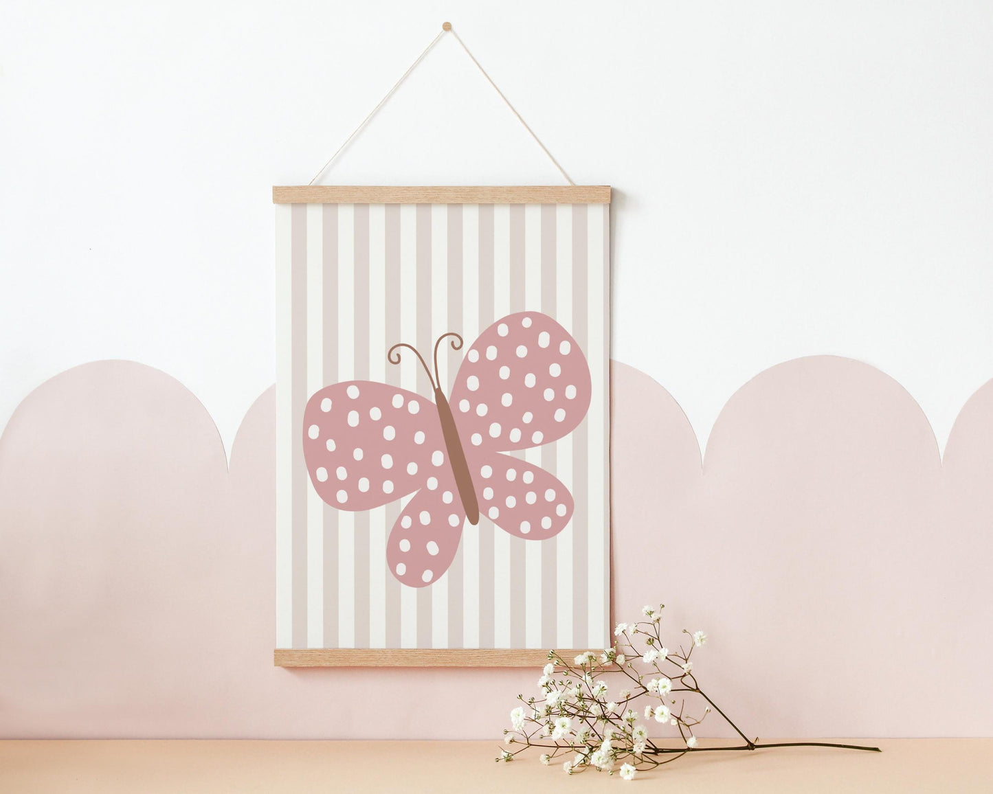 Personalized Girls Room Prints: Wildflowers, Goose, Butterfly, Pastel Wall Art