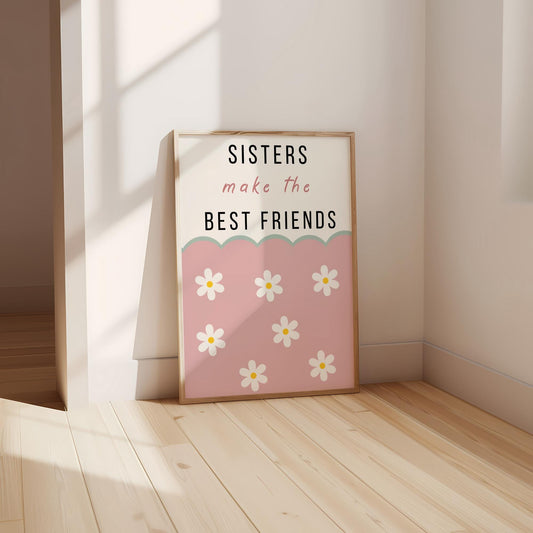 Personalised Sister Floral Print Set: Nursery Decor