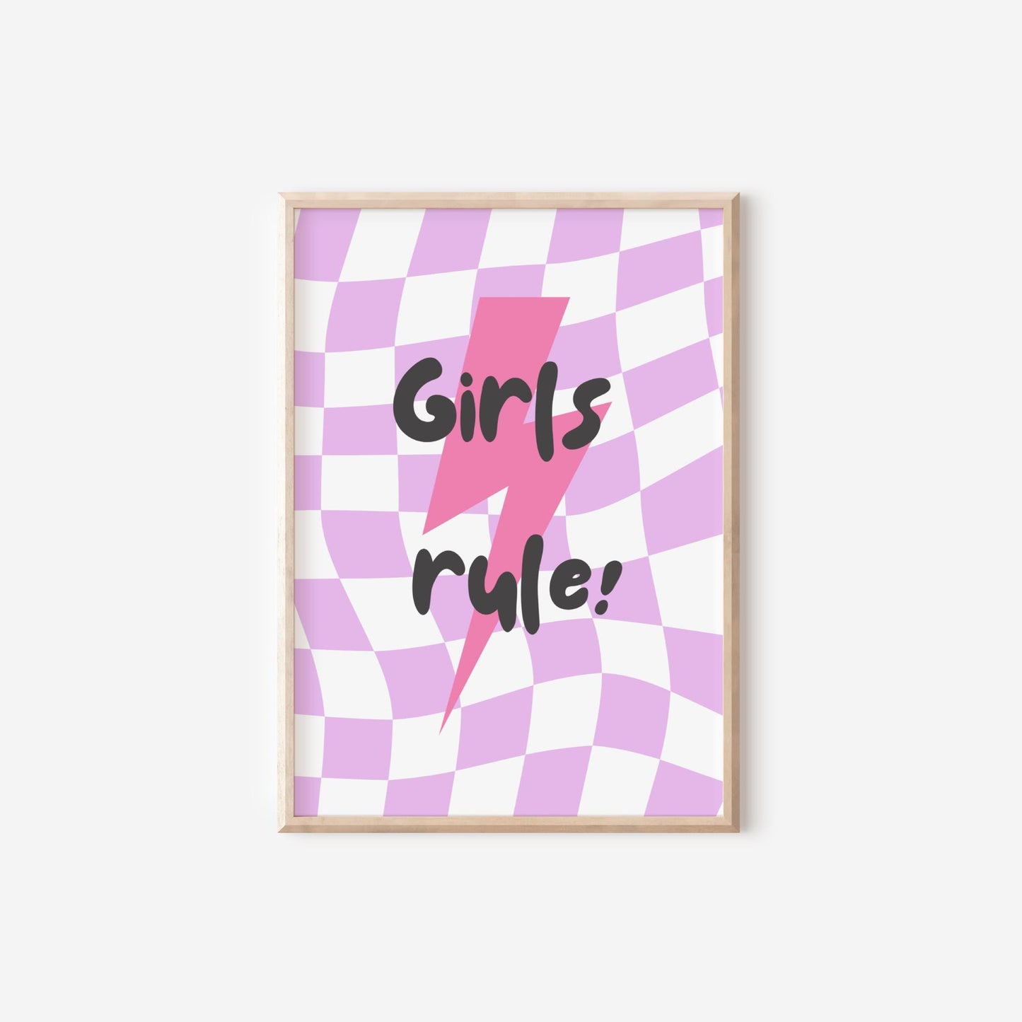 Personalized Retro Girls Room Prints: Bubble Tea & Girls Rule Quotes