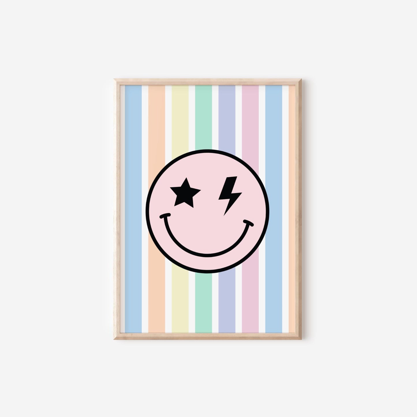 Retro Smile Face Print: Playroom, Nursery, or Kids Bedroom Decor