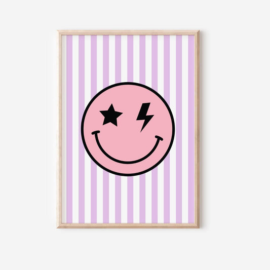 Retro Smile Face Print: Playroom, Nursery, or Kids Bedroom Decor