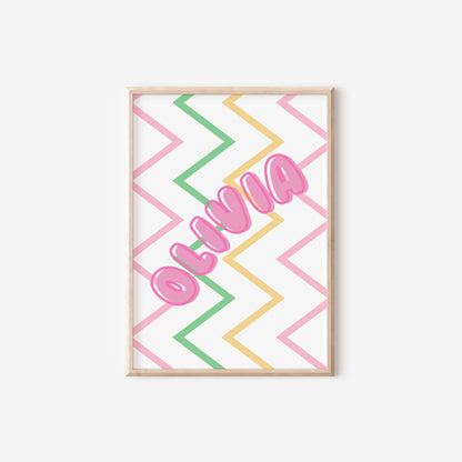 Personalized Retro Girls Room Prints: Bubble Tea & Girls Rule Quotes