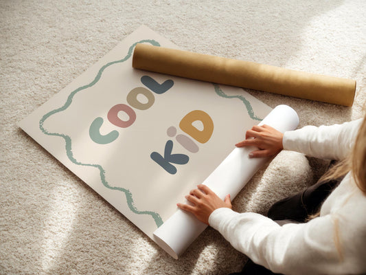 childrens cool kid wall poster for bedroom, nursery or playroom, positive affirmation print for childs bedroom, wall poster kids room