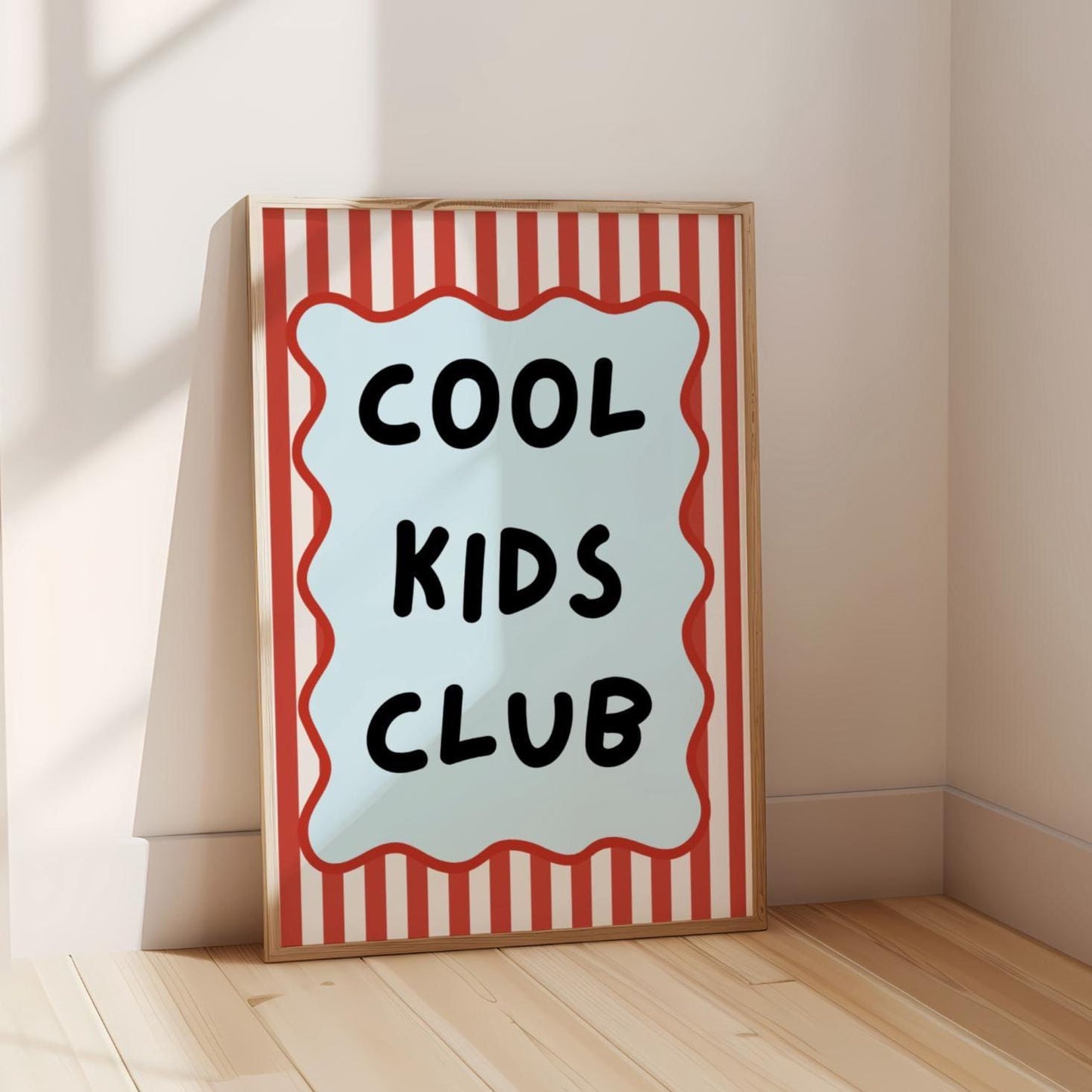 Cool Kids Club Print, Red & Blue Nursery Wall Art
