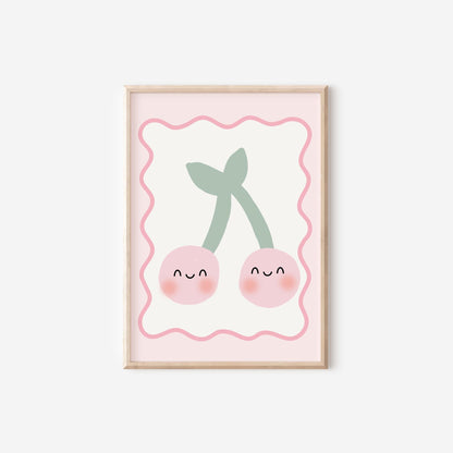 Personalized Girl's Nursery Print Set: Sunshine & Hurricane Quote, Cherry Art