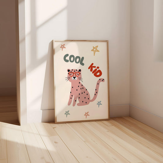 Cool Kids Read Books Lion Nursery Print, Boho Scandi Wall Art