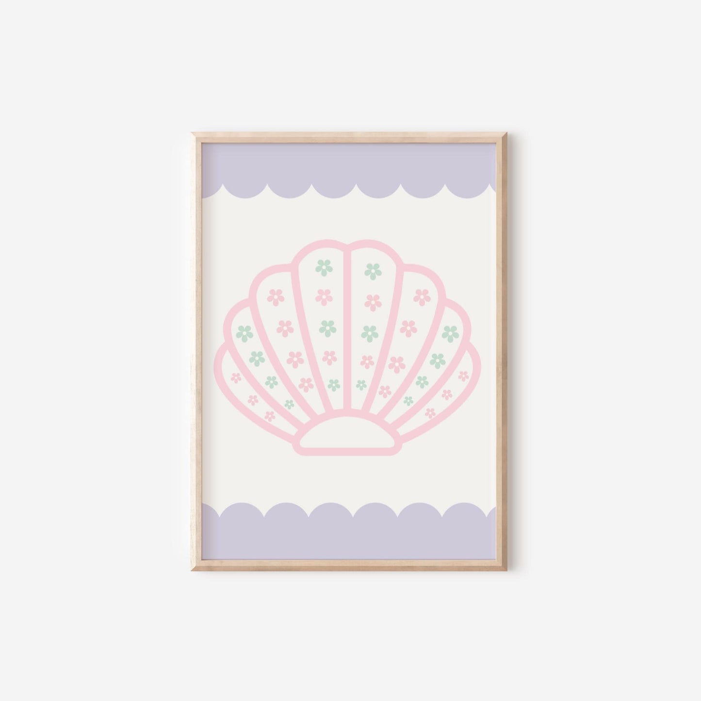 as free as the ocean mermaid and shells print set for girls bedroom or nursery