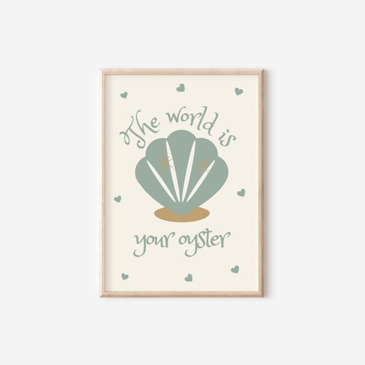 The world is your oyster wall prints for childrens bedroom, nursery or playroom