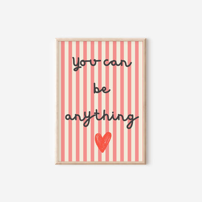 Personalized Cherry Print Set: "You Can Be Anything" - Nursery Decor