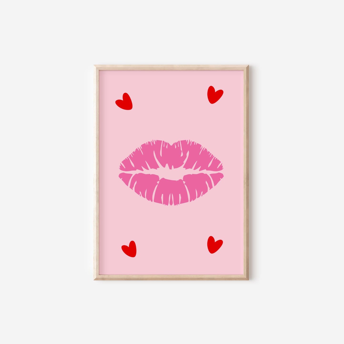Gallery personalised preppy pink retro wall set for girls bedroom, set of 6 prints