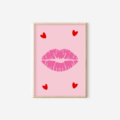 Gallery personalised preppy pink retro wall set for girls bedroom, set of 6 prints