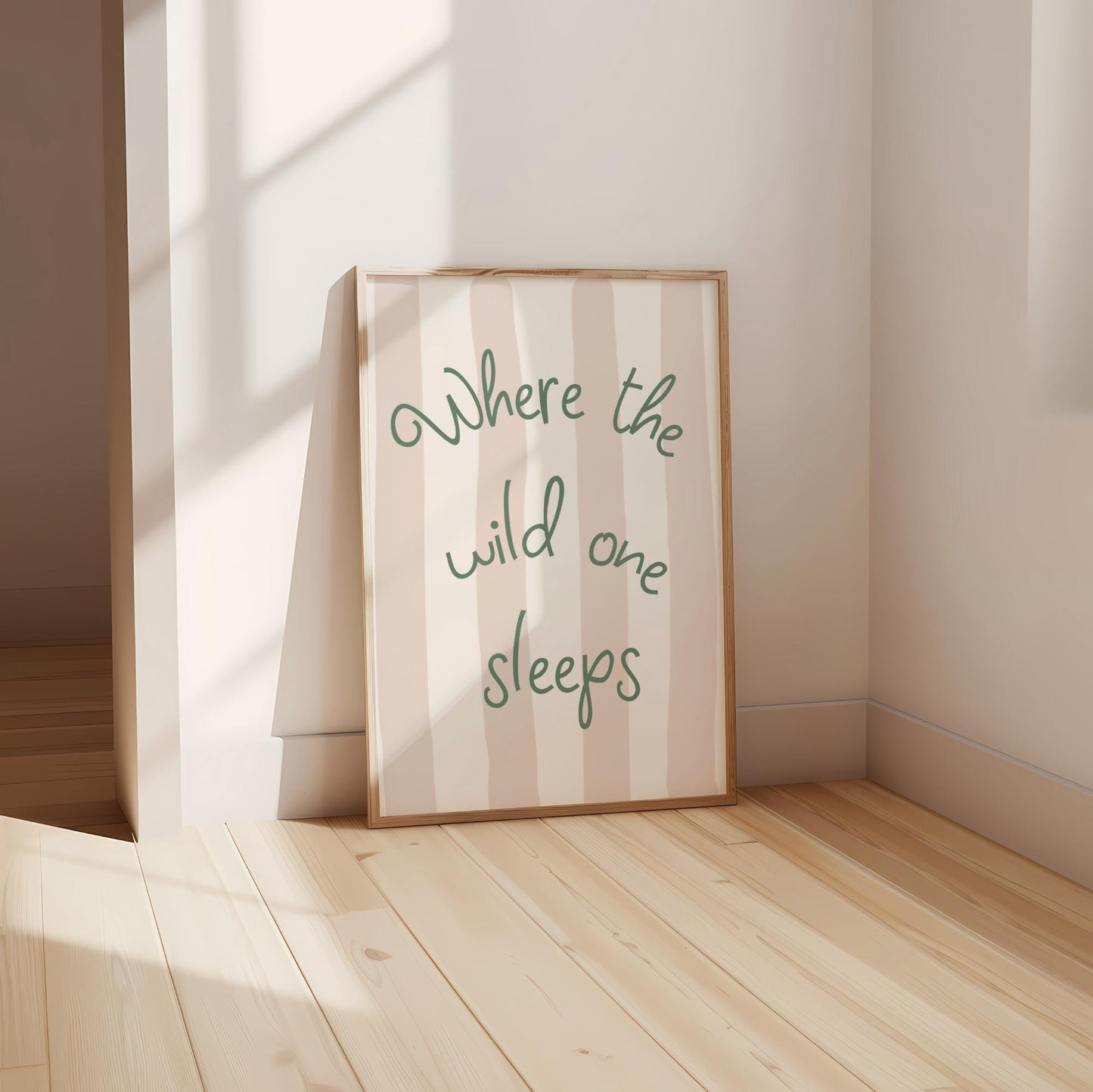 Where the Wild One Sleeps Print: Neutral Scandi Nursery Art