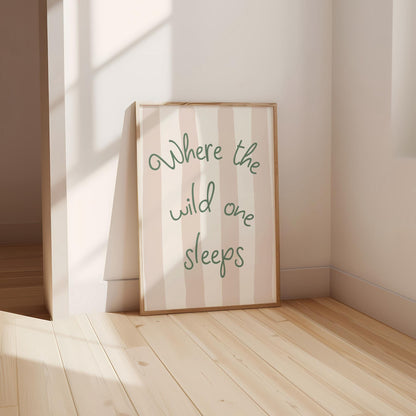 Where the Wild One Sleeps Print: Neutral Scandi Nursery Art
