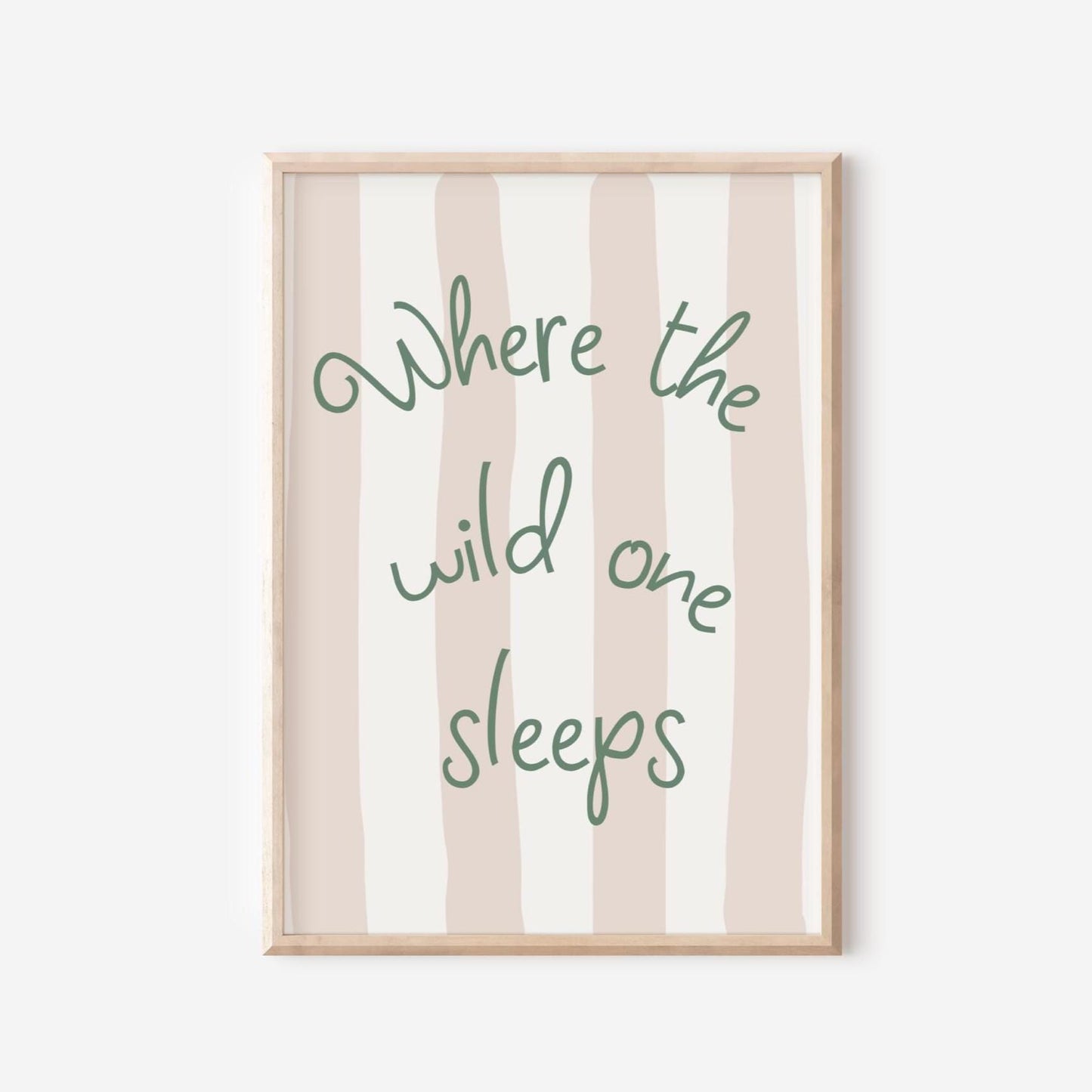 Where the Wild One Sleeps Print: Neutral Scandi Nursery Art
