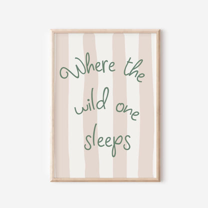 Where the Wild One Sleeps Print: Neutral Scandi Nursery Art