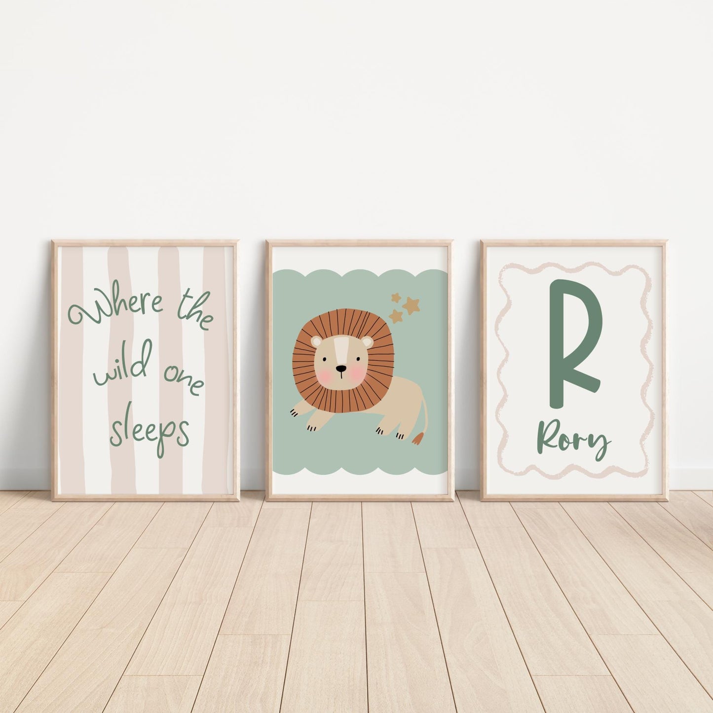 Personalized Neutral Color Nursery Print Set: Scandi Decor