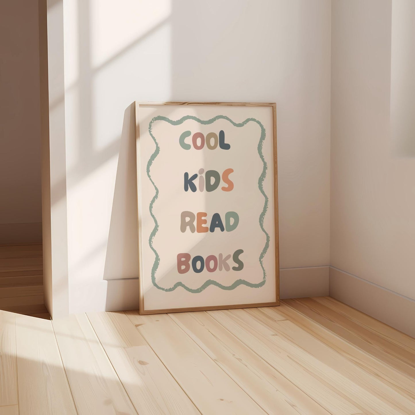 Cool Kids Read Books Lion Nursery Print, Boho Scandi Wall Art