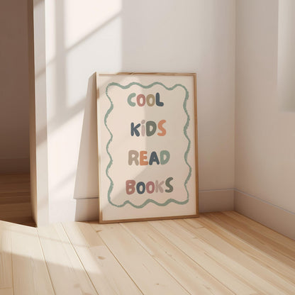 Cool Kids Read Books Lion Nursery Print, Boho Scandi Wall Art