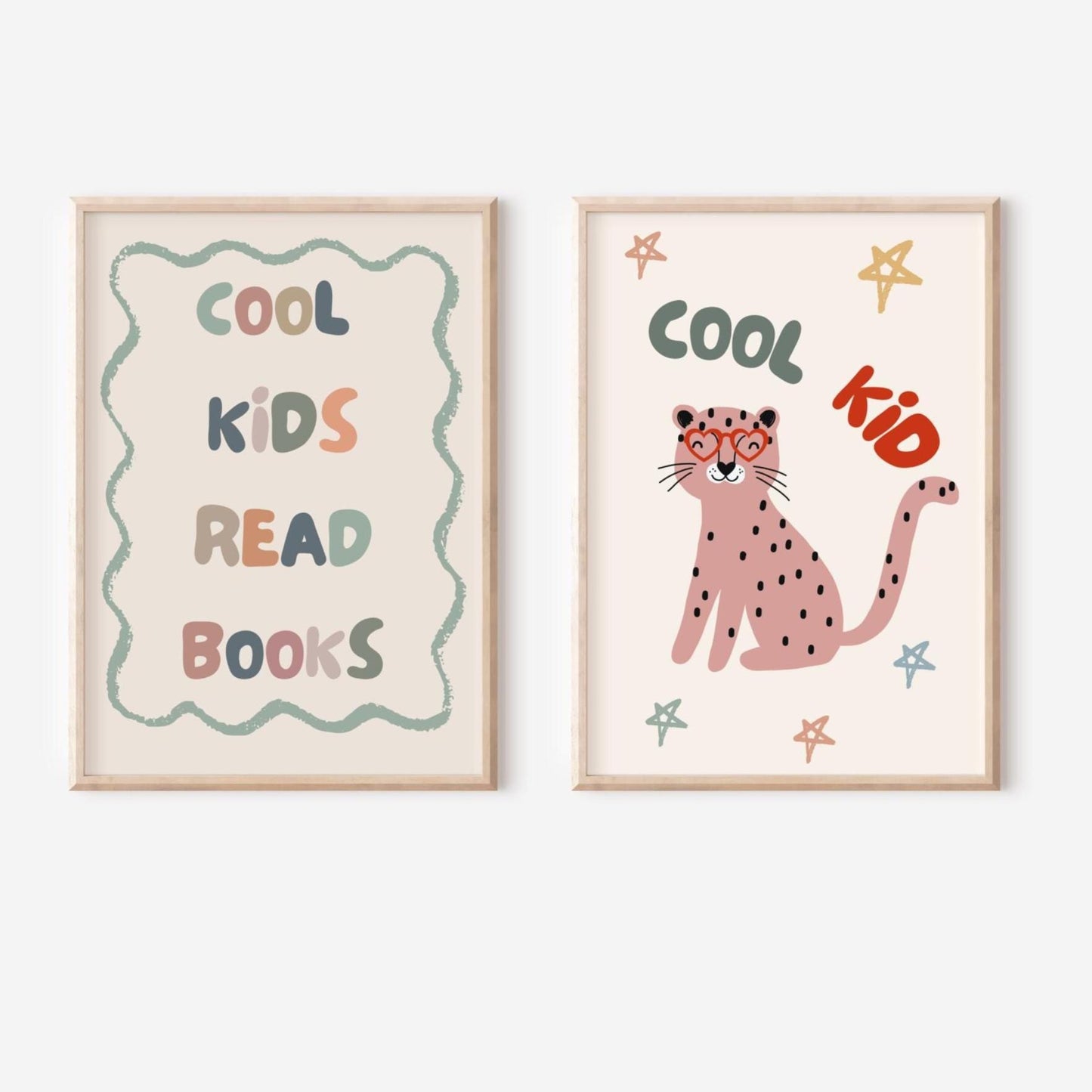 Cool Kids Read Books Lion Nursery Print, Boho Scandi Wall Art