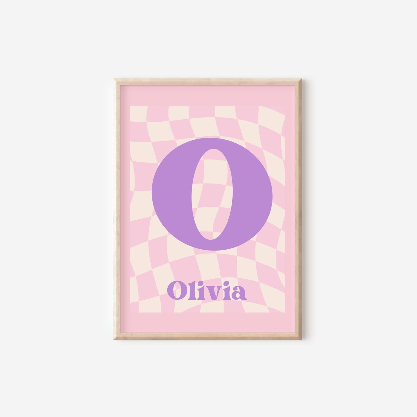 Gallery personalised preppy pink retro wall set for girls bedroom, set of 6 prints