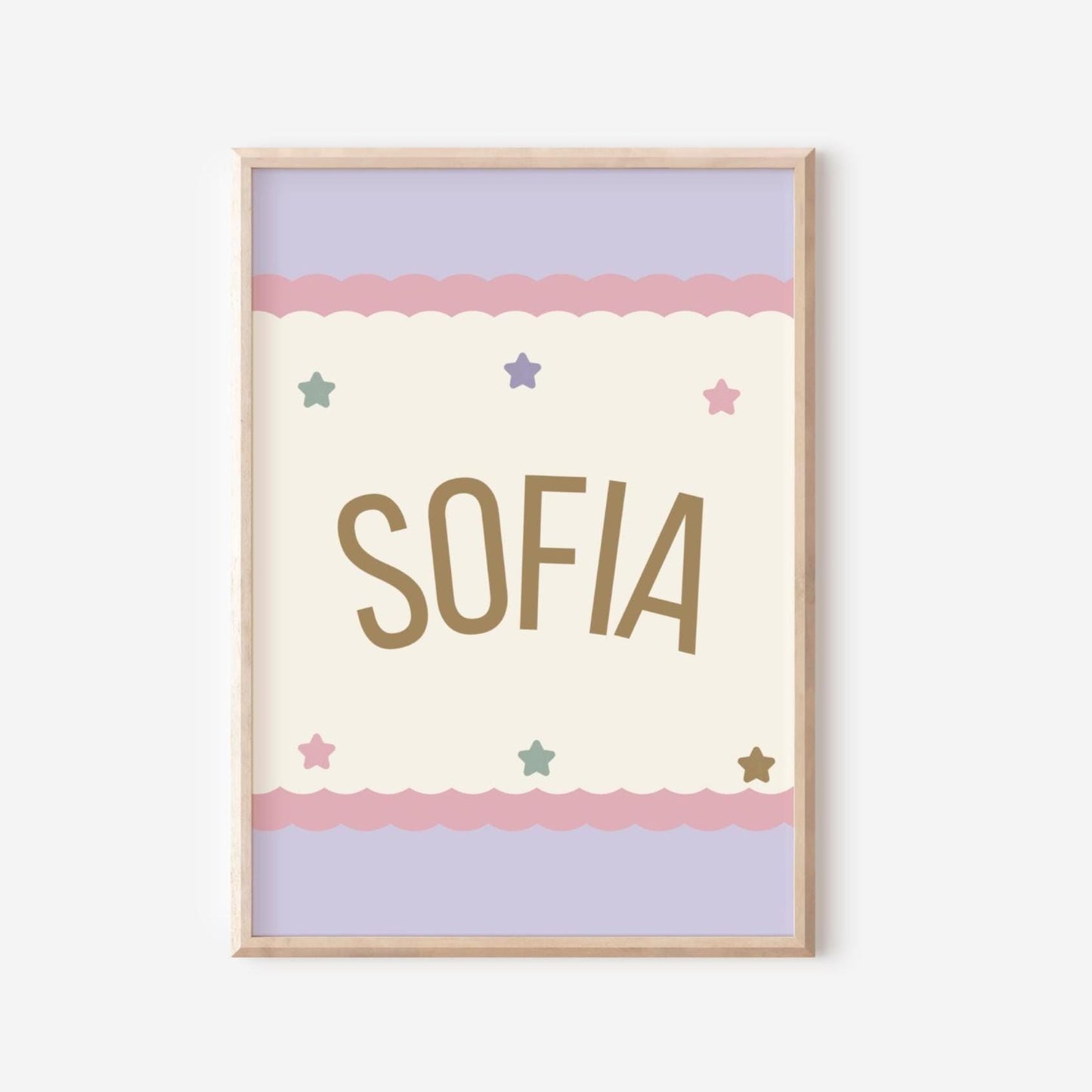 Personalized Girls Name Print: Purple Pastel Nursery Decor