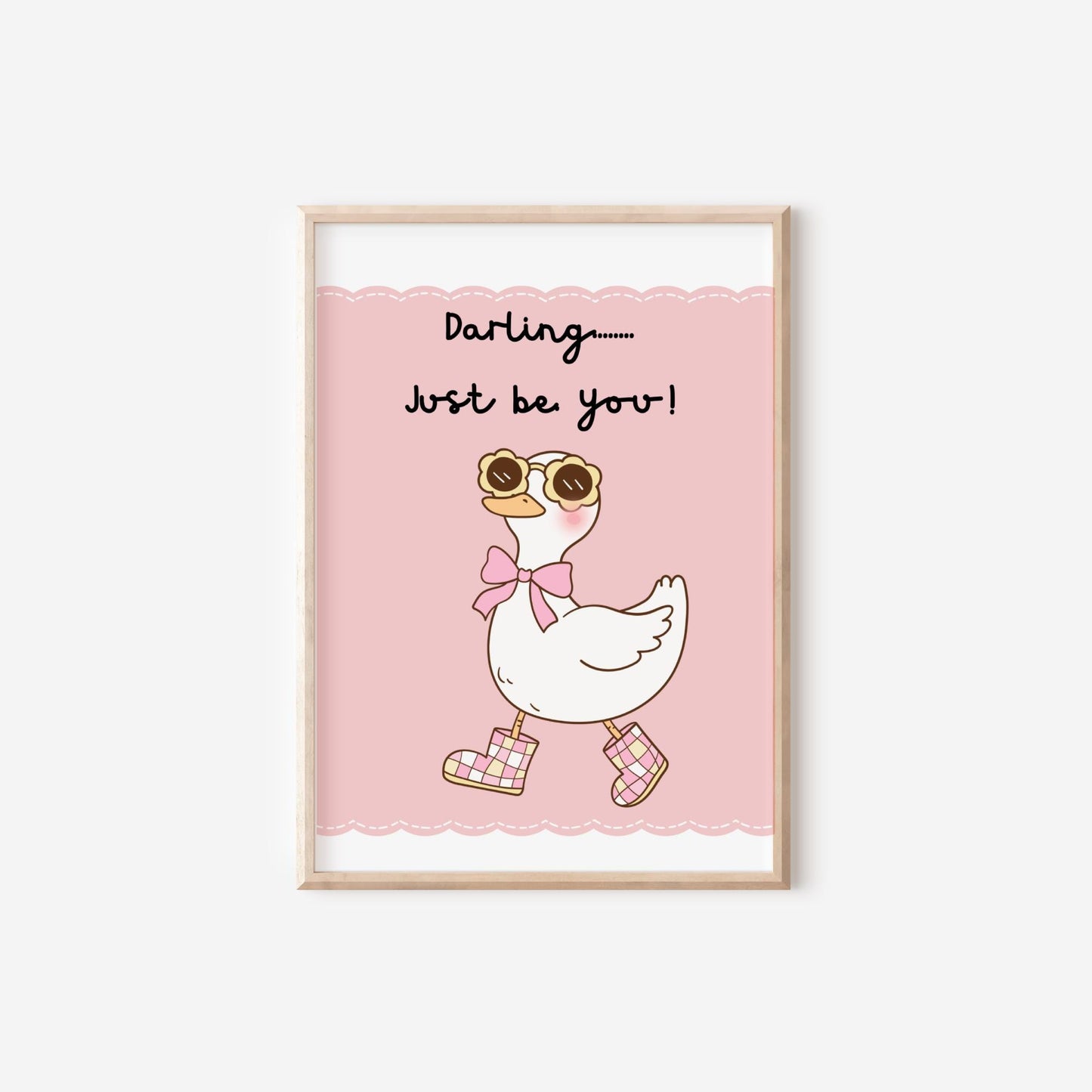 Duck Affirmation Print: "Darling Just Be You" - Girls Room Decor