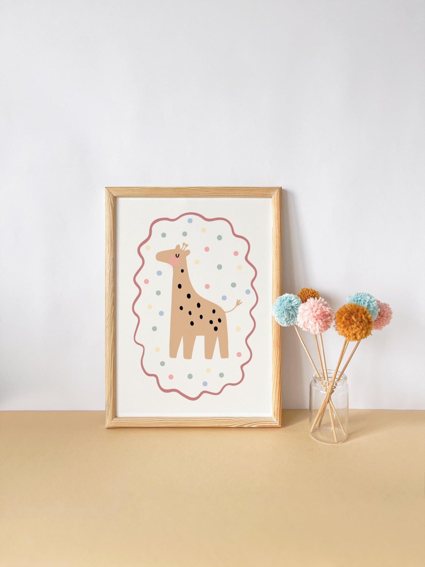 Neutral giraffe/safari print for childrens bedroon or nursery or playroom