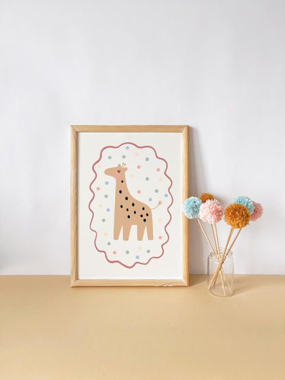 Neutral giraffe/safari print for childrens bedroon or nursery or playroom