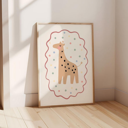 Neutral giraffe/safari print for childrens bedroon or nursery or playroom