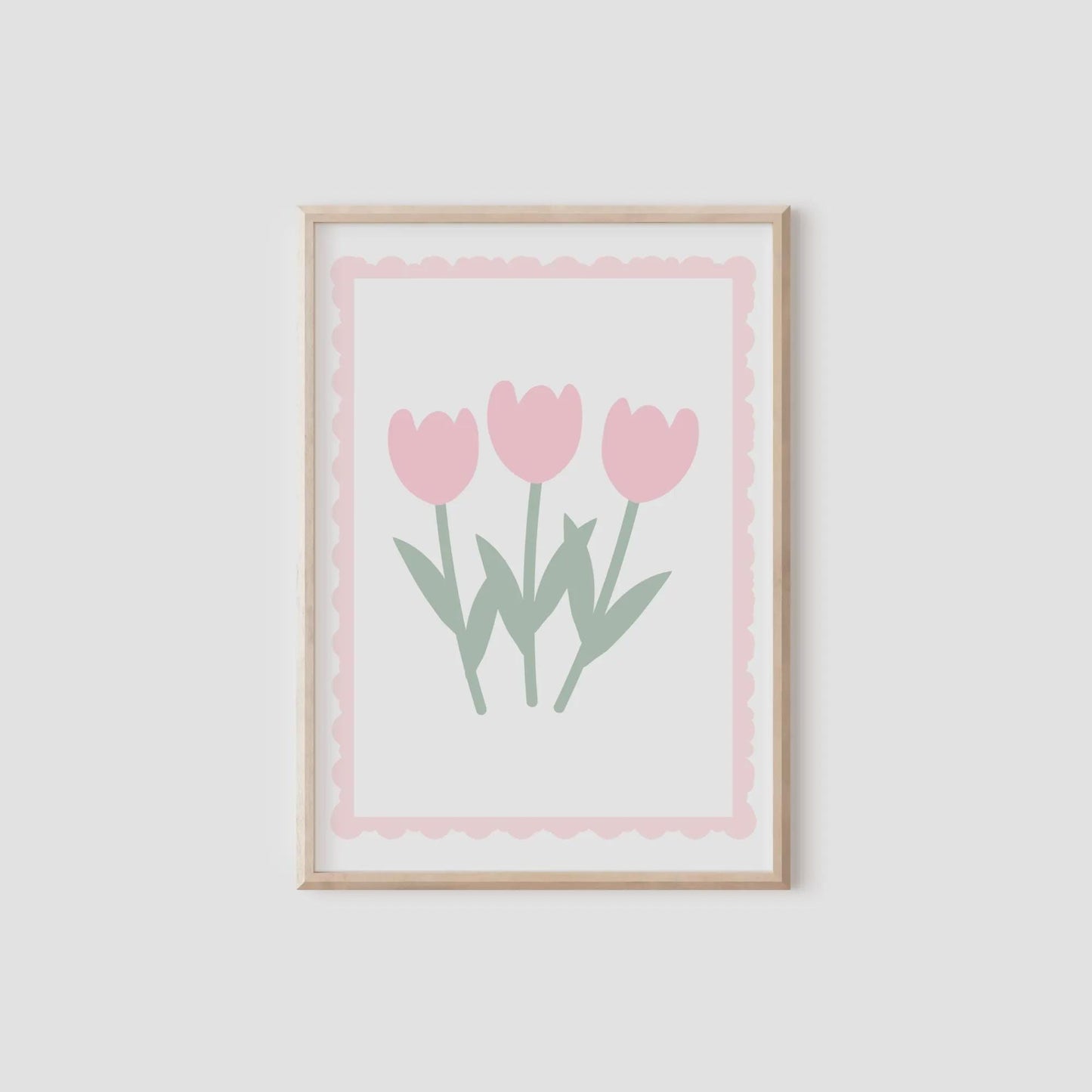 girls personalised floral butterfly scallop border print set for bedroom or nursery