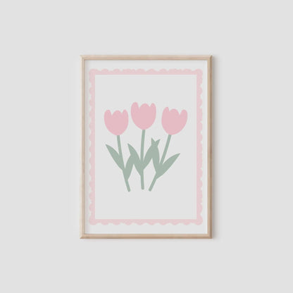 girls personalised floral butterfly scallop border print set for bedroom or nursery