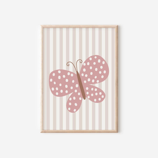 pretty butterfly wall print for girls nursery, bedroom or playroom