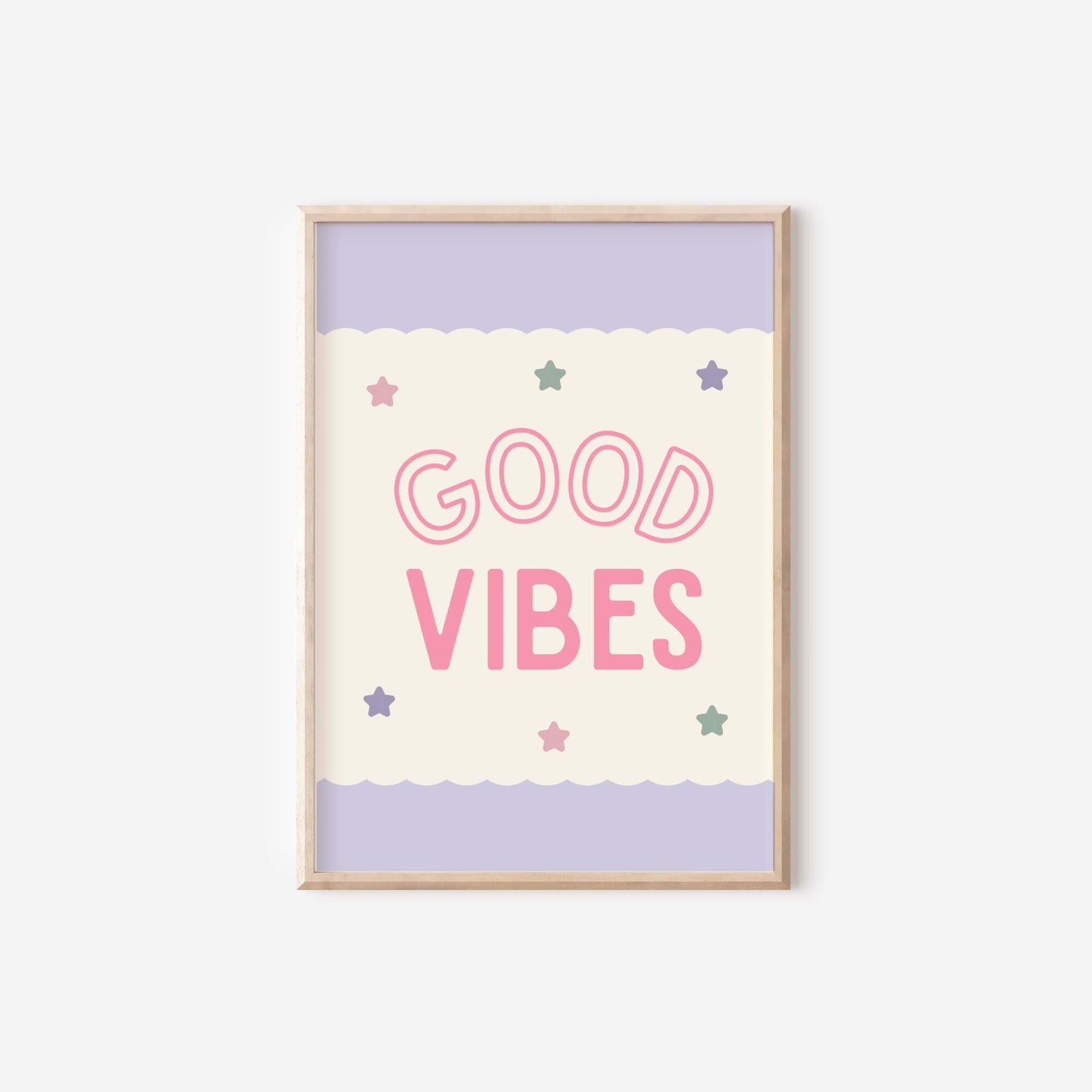 Good vibes girls bubble tea reto personalised name print set for a childrens bedroom