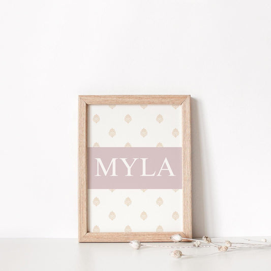 personalised print for girls nursery, bedroom or playroom, vintage style poster for childrens room