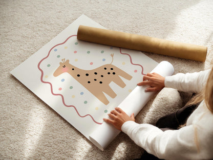 Neutral giraffe/safari print for childrens bedroon or nursery or playroom
