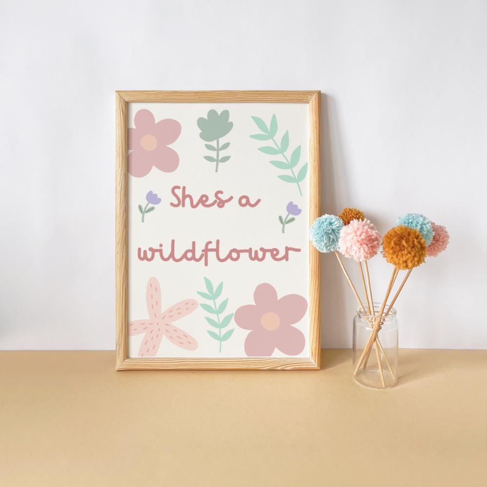 Personalised Girls Room Prints: Pink Affirmation Quote Gallery Wall Art